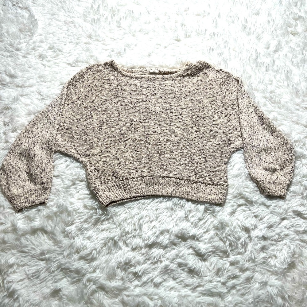 ME to WE from PacSun Cream Cable Knit Cropped Sweater Size XS/S